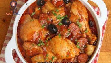 طرز تهیه مرغ زعفرانی با آلو مجلسی و خوشمزه!